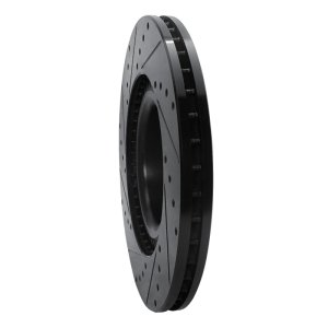 Audi S8 Brake Rotor (1) - Front Right - R1 Concepts - Drilled & Slotted - Black - `01-`03